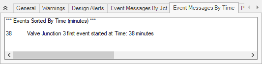 The Event Messages By Time tab of the Output window.